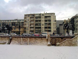 Promenade des Anglais with snow !