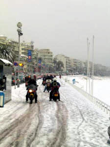 Promenade des Anglais with snow !
