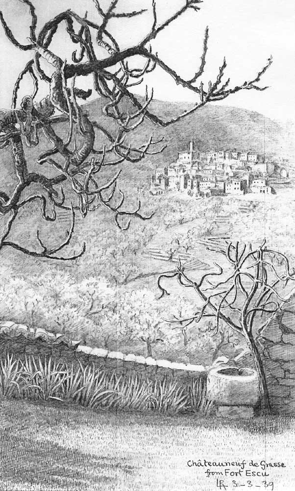 Chateauneuf de Grasse from  Fort Escu (Sunset House)