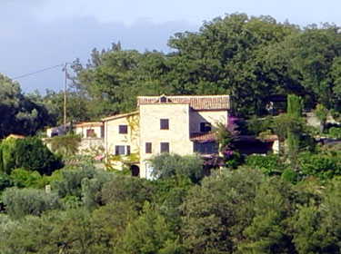Sunset House, Opio, viewed from the church